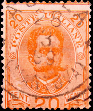 Италия 1895 год . Король Умберто I , 20 c . Каталог 2,75 фунта . 